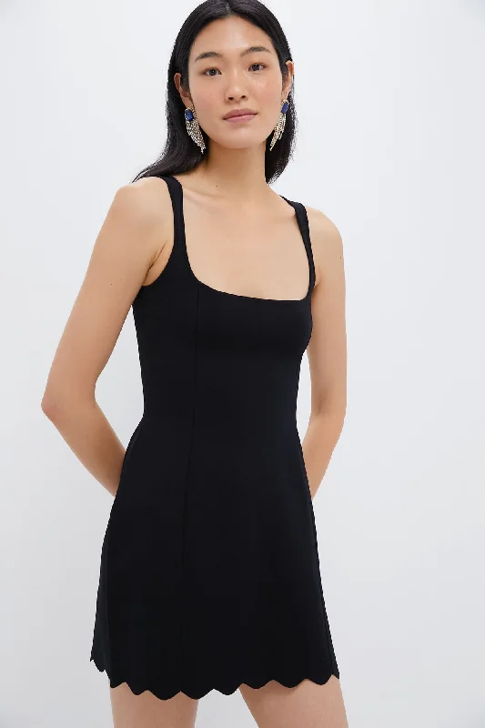 Mini dress with shimmer -Black Fia Crepe Mini Dress