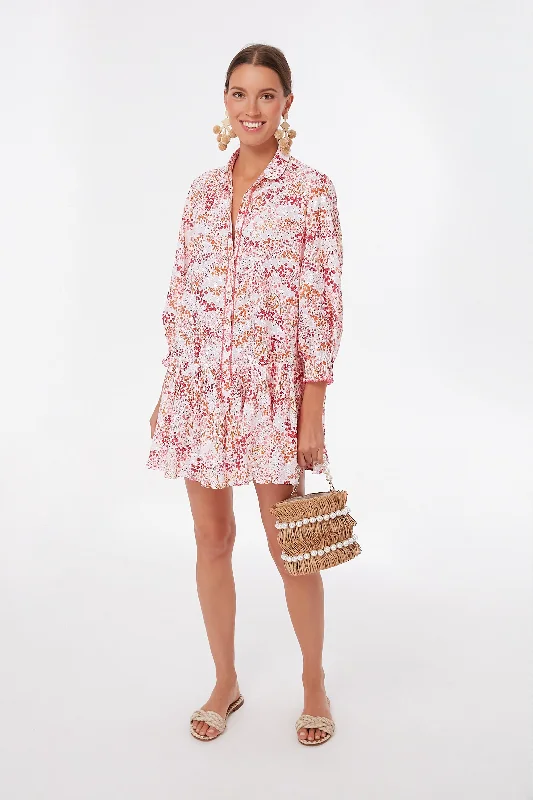 Mini dress for date night -White Pink Tulipe Tesorino Mini Dress