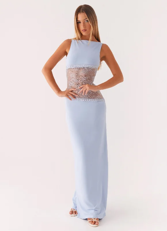 White maxi dress -Lucinda Maxi Dress - Blue