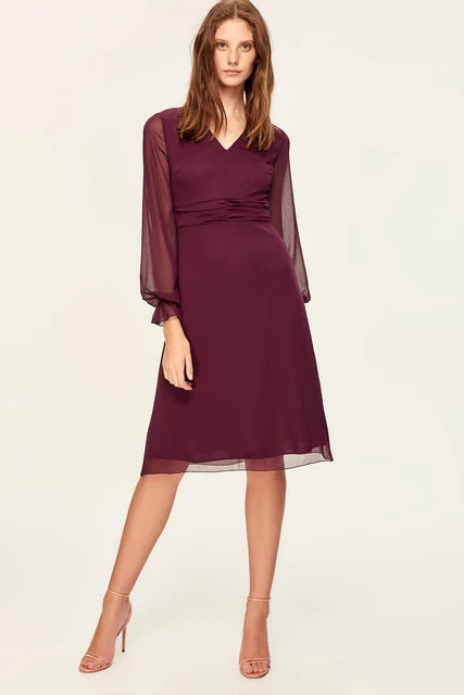 Long maxi dress -Wilma Longsleeve Dress Plum