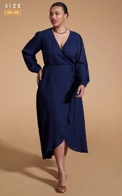 Maxi dress with high-low hem -Jagger Maxi Dress In Navy - Extended Sizing