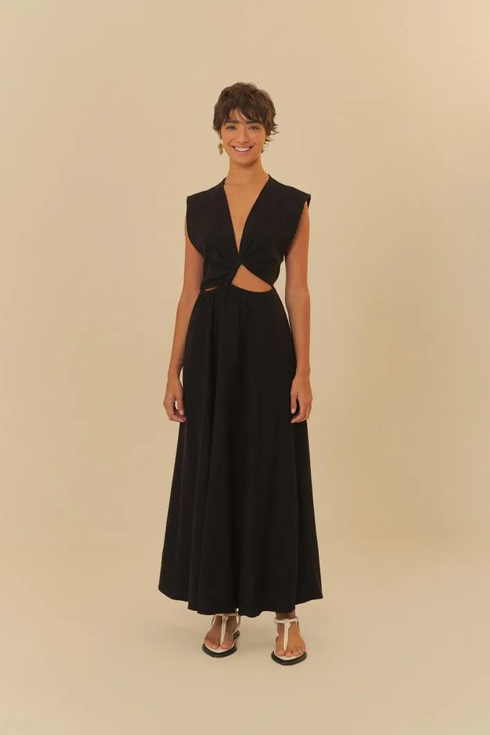 Maxi dress with bodycon fit -Vestido Cropped Tunel Franzido