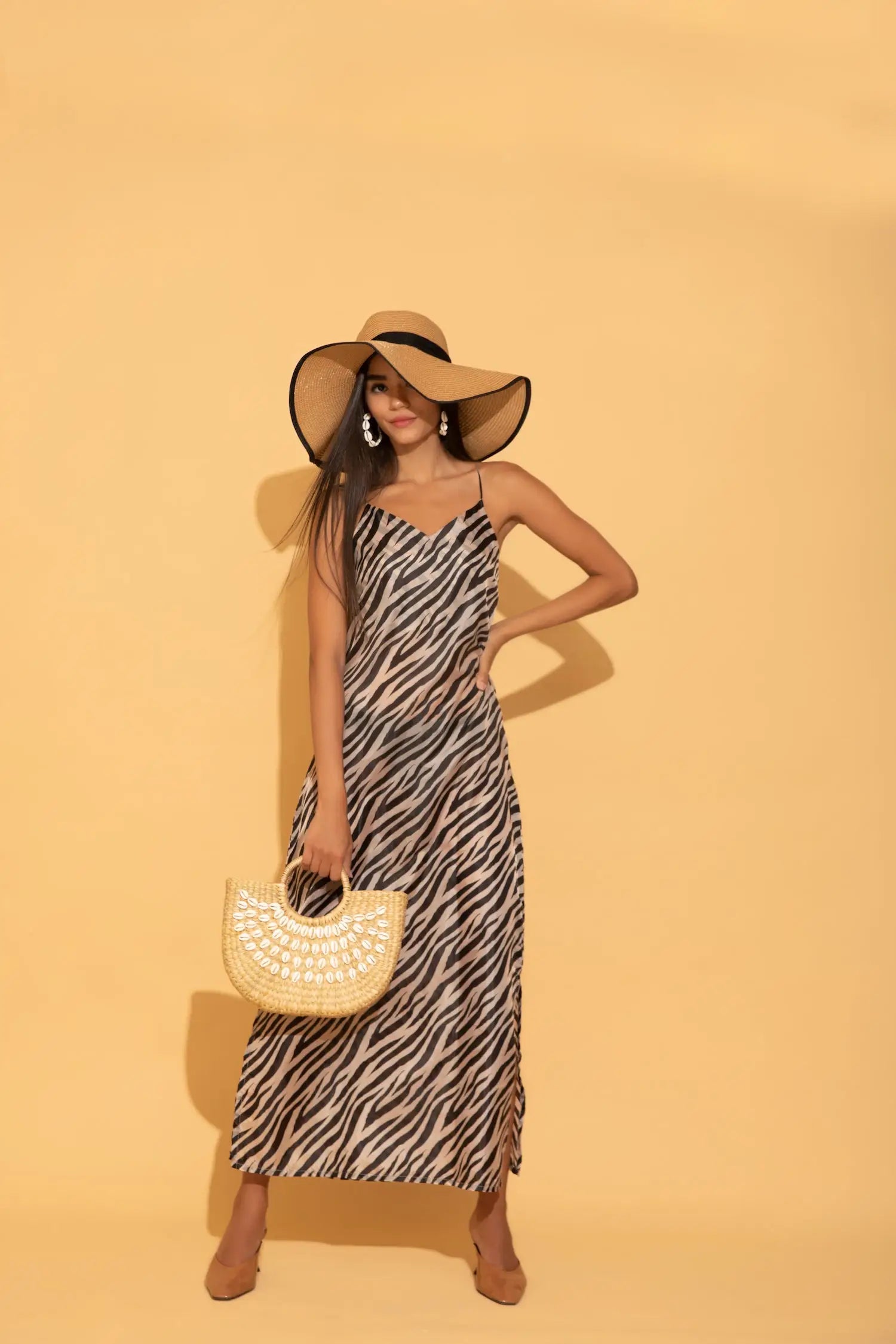 Maxi dress for casual outing -Zebra Print Maxi Dress