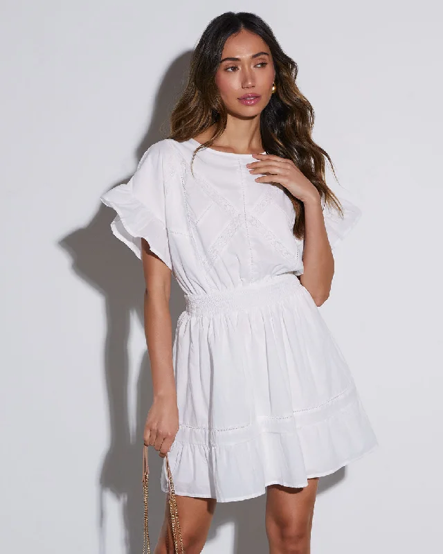 Mini dress for a fashion-forward look -Spring Romance Ruffle Sleeve Mini Dress