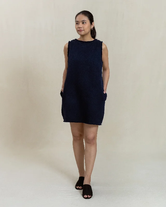 Mini dress with ribbed texture -SASHIORI - Shift Dress