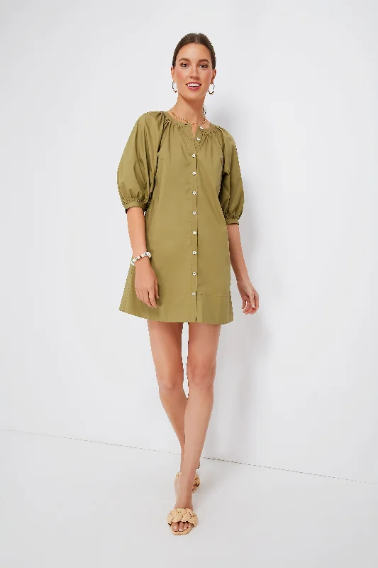 Bohemian mini dress -Khaki Mini Vincent Dress