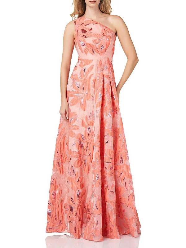 Maxi dress with sweetheart neckline -Womens Floral Maxi Evening Dress