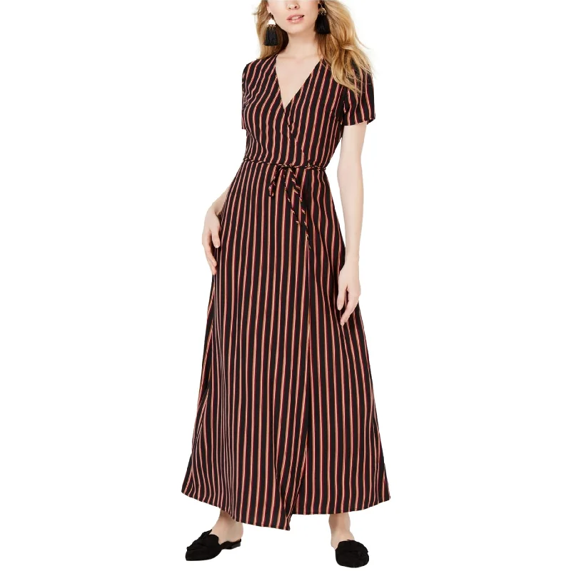 Maxi dress with floral applique -Sage The Label Womens Stripe Wrap Maxi Dress