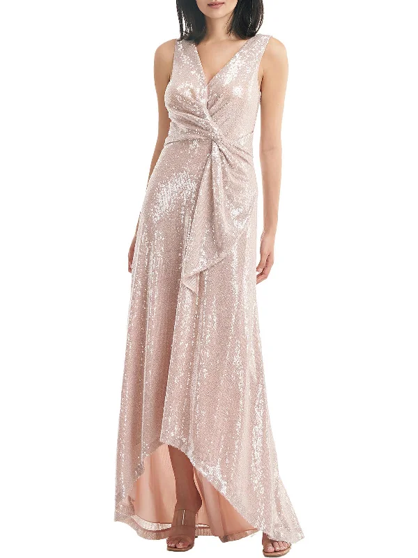 Maxi dress for winter wedding -Katrina Womens Sequined Maxi Evening Dress