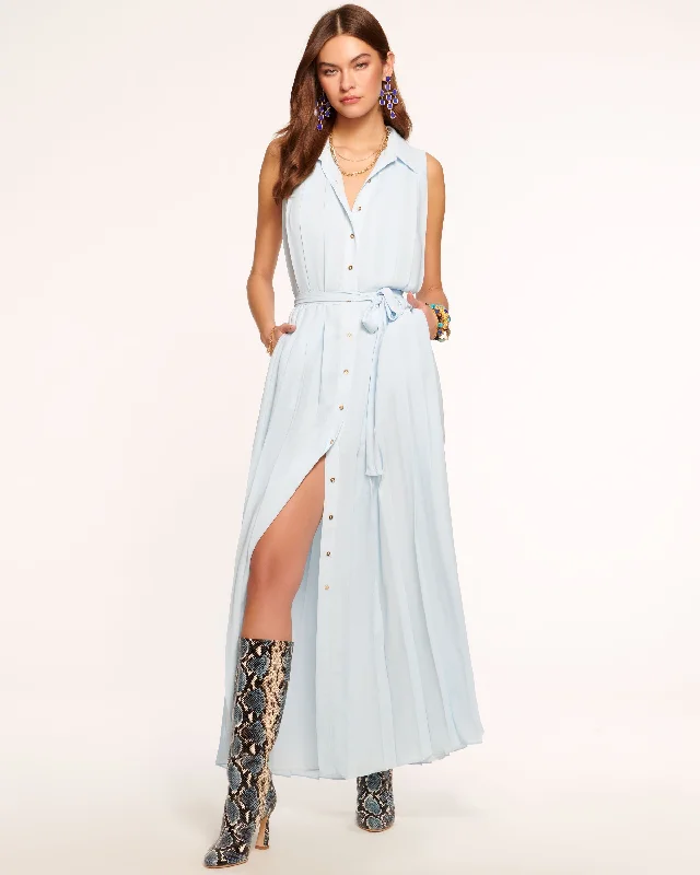 Maxi dress with halter neck -Coraline Pleated Maxi Dress