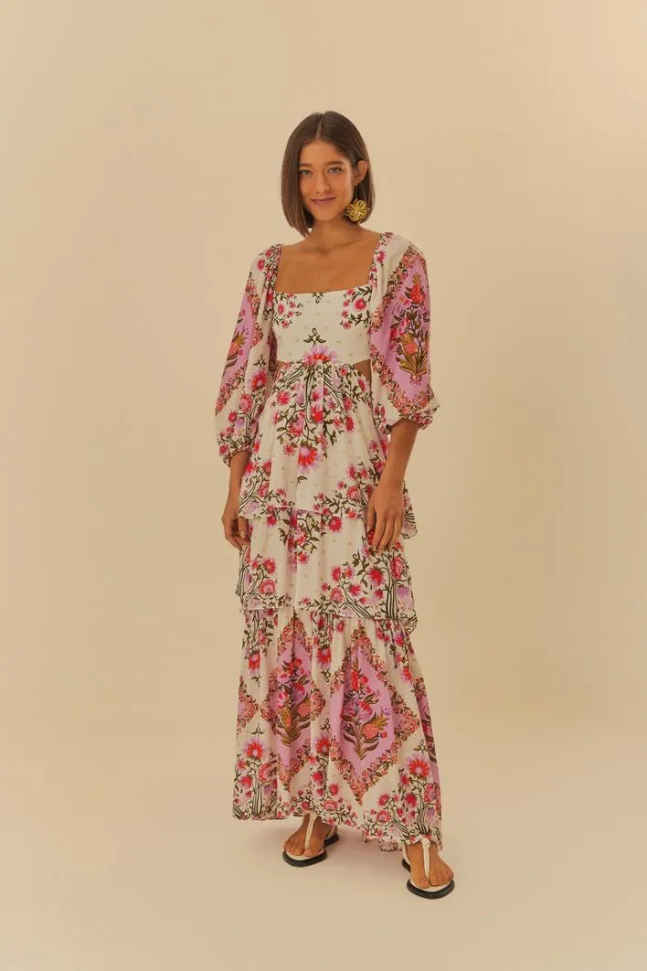 Maxi dress with full skirt -Vestido Longo Beleza Romantica