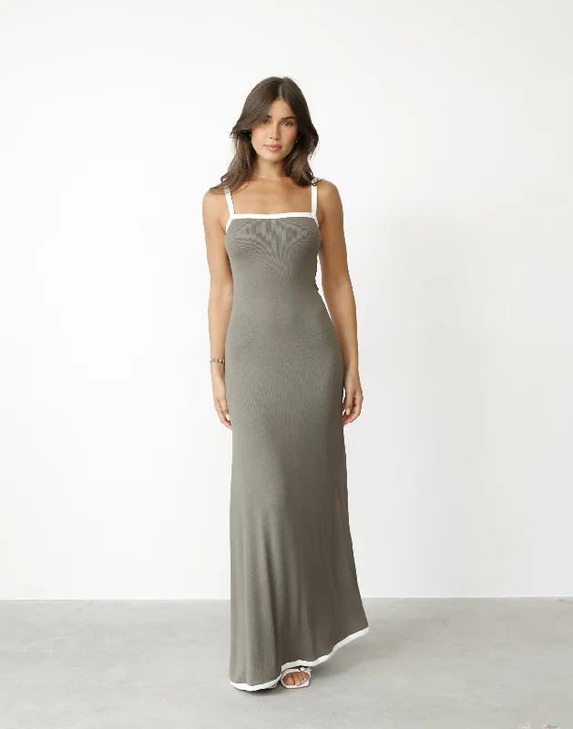 Maxi dress for birthday party -Amihan Maxi Dress (Khaki)