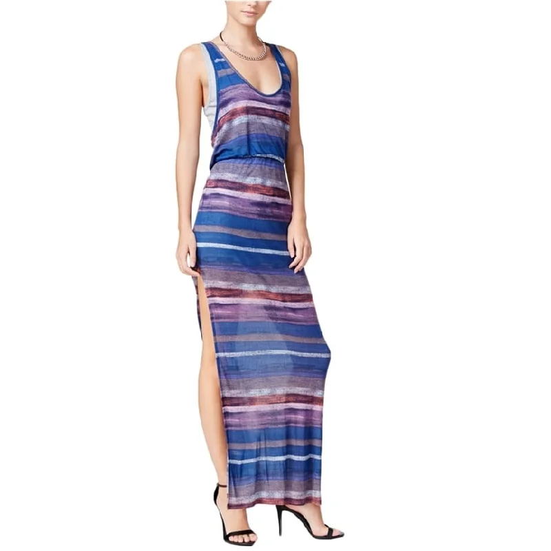 Maxi dress with halter neckline -Chelsea Sky Womens Layered Maxi Dress, Blue, X-Large