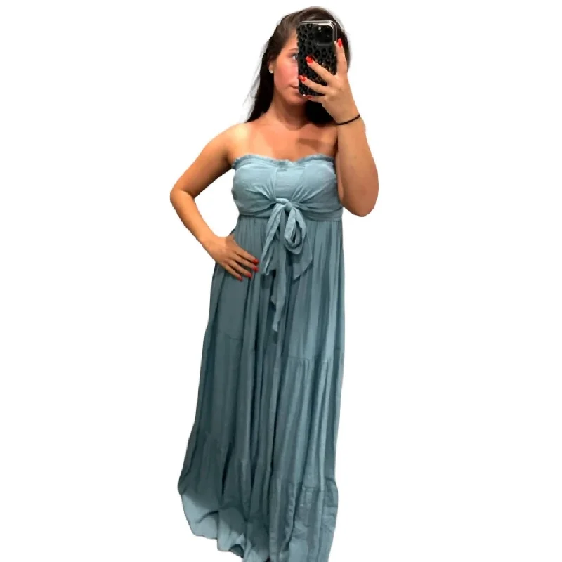 Maxi dress for night out -Entro - Off Shoulder Maxi Dress