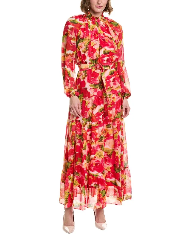 Maxi dress with floral prints -Taylor Printed Chiffon Maxi Dress