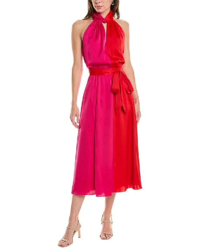 Midi dress with a bow -Anne Klein Twisted Neck Halter Midi Dress