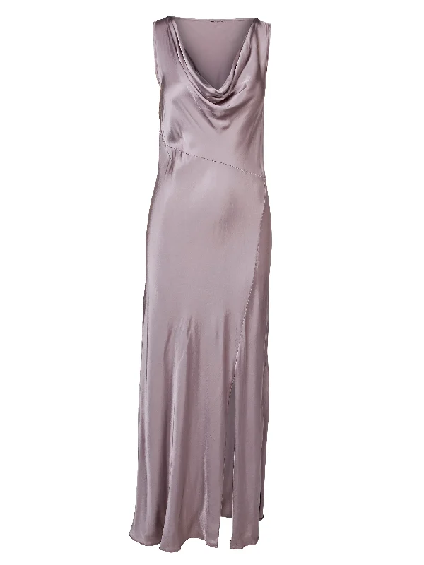 Maxi dress with empire waist -VANILLA long dress - Dusty purple