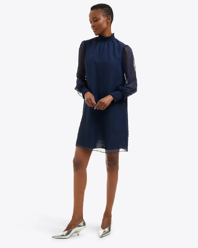 Mini dress with mesh details -Lindsay Long Sleeve Mini Dress