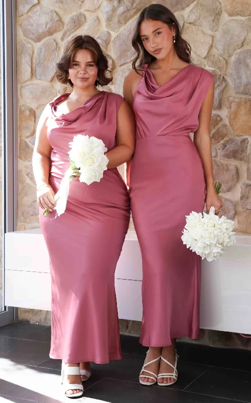 Maxi dress with tiered skirt -Octavie Maxi Dress - Rose