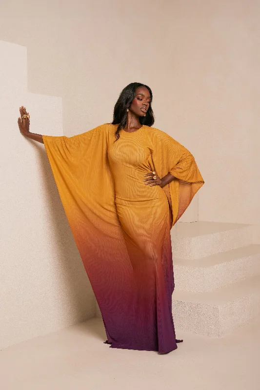 Maxi dress with satin finish -SOL KAFTAN DRESS