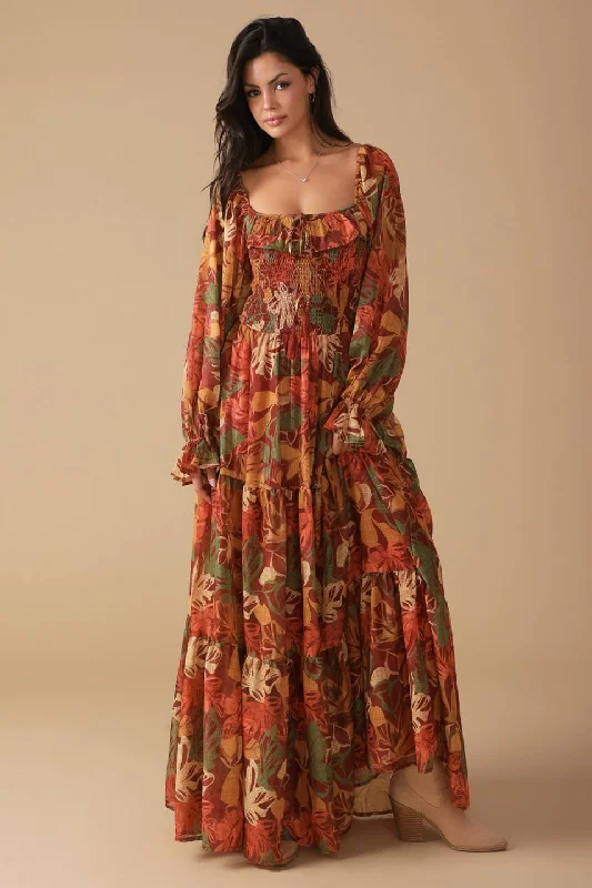 Maxi dress with contrasting color -QUICK TO SMILE WOVEN MAXI DRESS