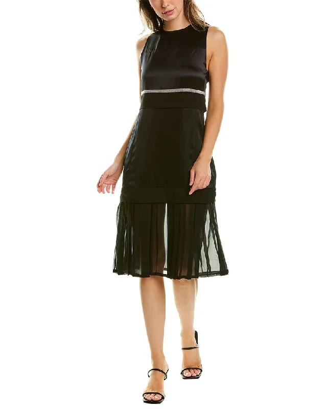 Midi dress for formal event -3.1 Phillip Lim Mixed Media Silk Midi Dress