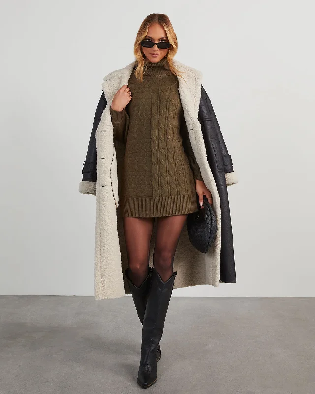 Mini dress for vacation -Sherwood Cable Knit Mini Sweater Dress