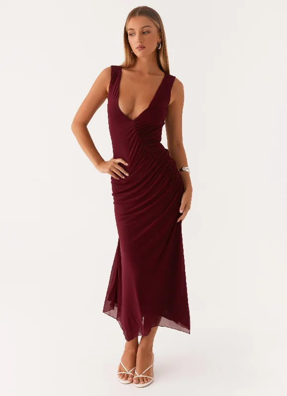 Floral maxi dress -Murphy Maxi Dress - Deep Maroon