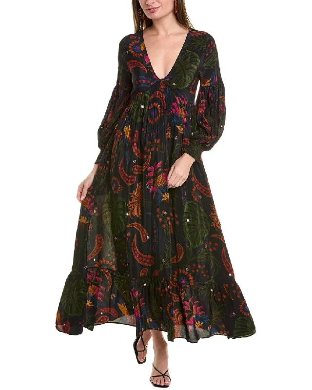 Maxi dress for cocktail hour -FARM Rio Tropical Tapestry Maxi Dress