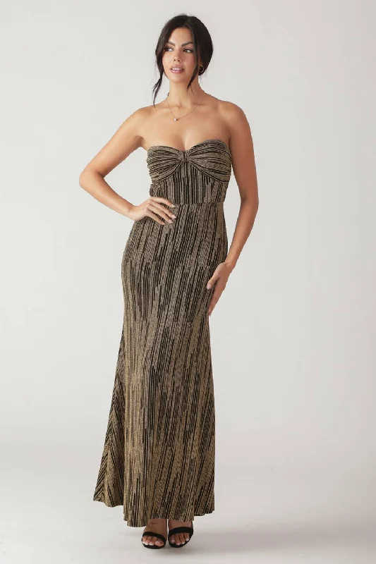 Maxi dress with wrap-around style -SACRED PROMISES METALLIC WOVEN MAXI DRESS