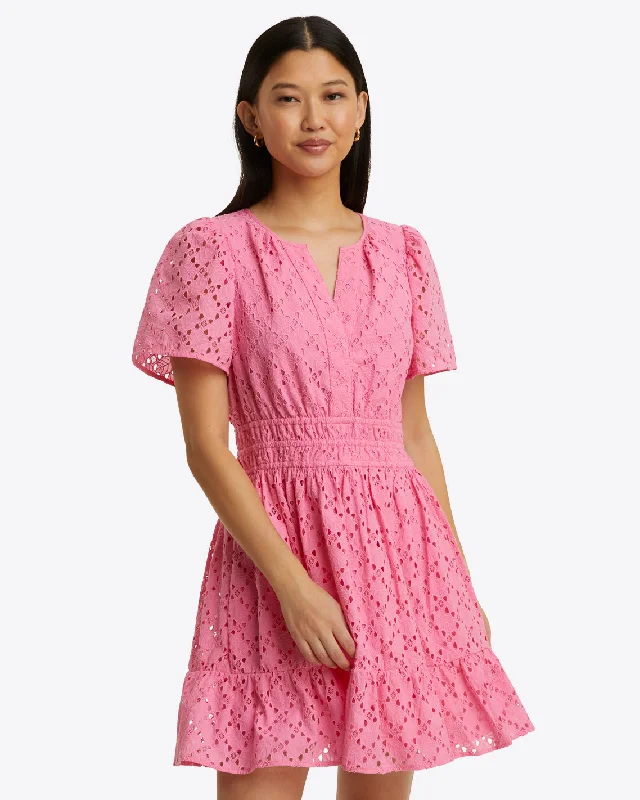 Mini dress for wedding guest -Wilson Mini Dress in Eyelet