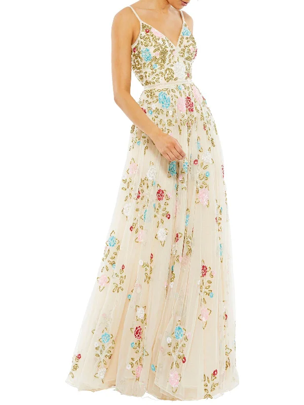 Summer maxi dress -Womens Sequined Maxi Evening Dress