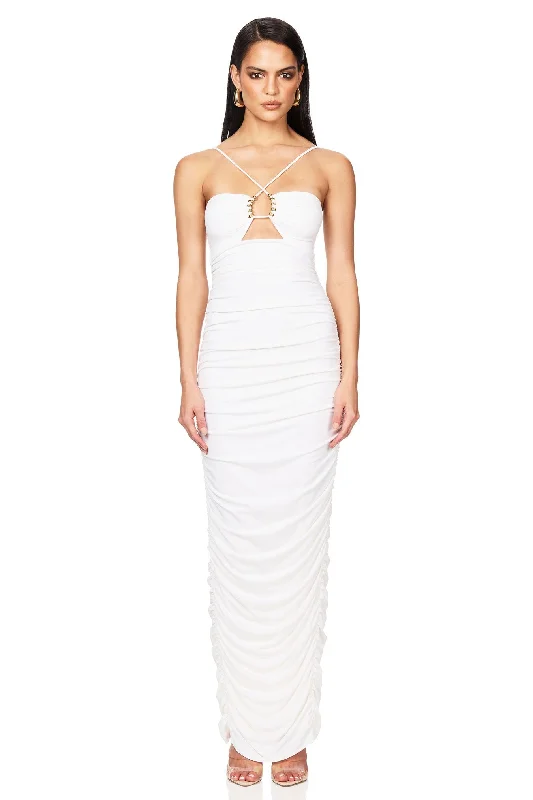 Maxi dress with floral embroidery -Nookie Empire Maxi Dress - White