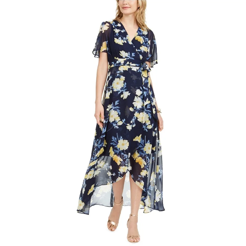 Maxi dress for evening out -Jessica Howard Womens Floral High-Low Maxi Dress, Blue, 6