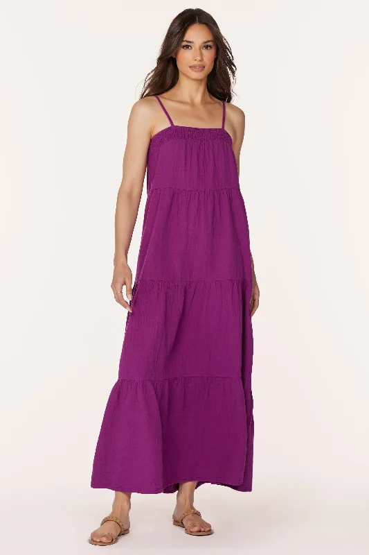 Maxi dress for night out -TIERED CAMI MAXI DRESS