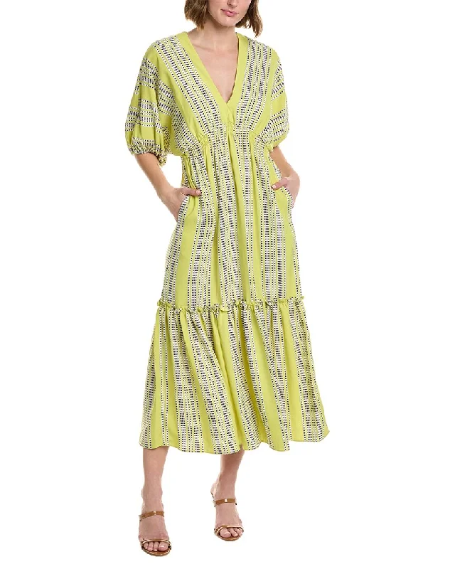 Midi dress with sleeves -Taylor Printed Midi Dress