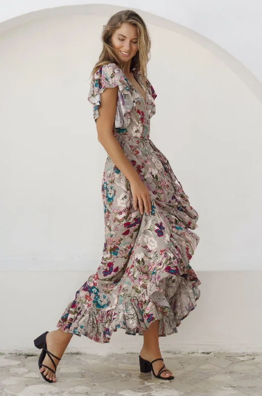 Maxi dress for elegant look -Carmen Wrap Maxi Dress