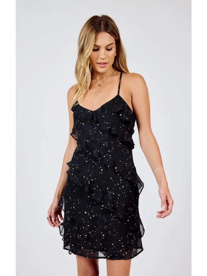 Sexy mini dress -STARRY EYES RUFFLE MINI DRESS