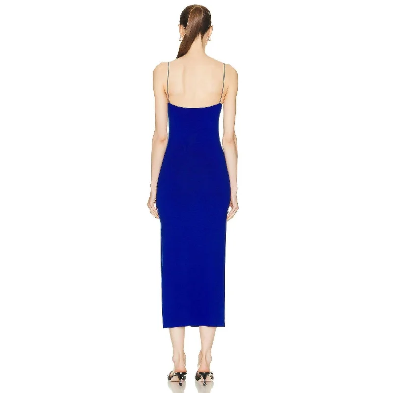 Maxi dress with button details -Enza Costa - Italian Viscose Strappy Side Slit Maxi Dress