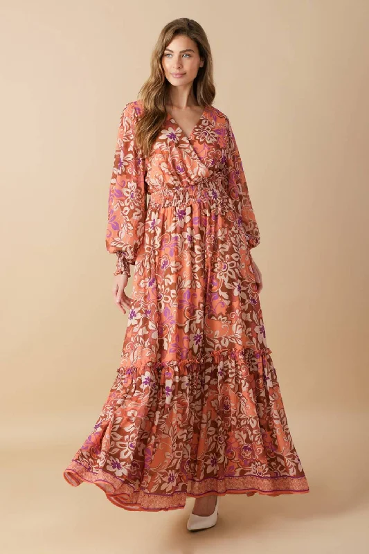 Maxi dress with shimmer fabric -WHISPERING WILLOWS WOVEN MAXI DRESS