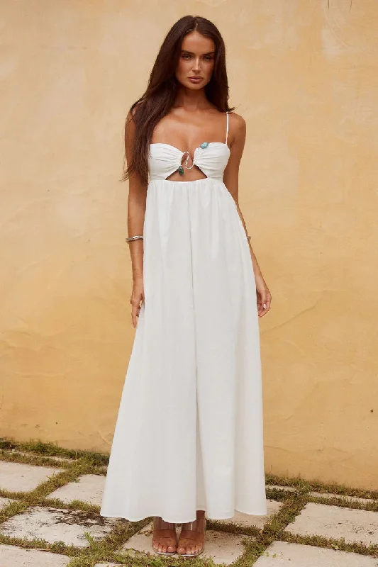 Maxi dress with lace details -Tamala Maxi Dress - White