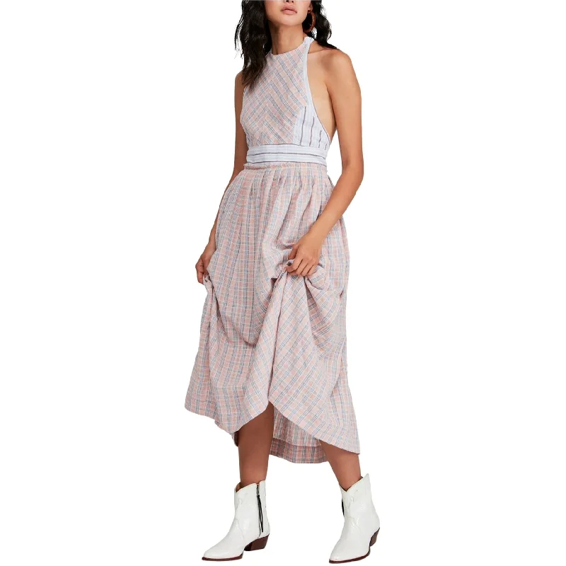 Maxi dress with full skirt -Free People Womens Color Theory Maxi Dress, Pink, Medium