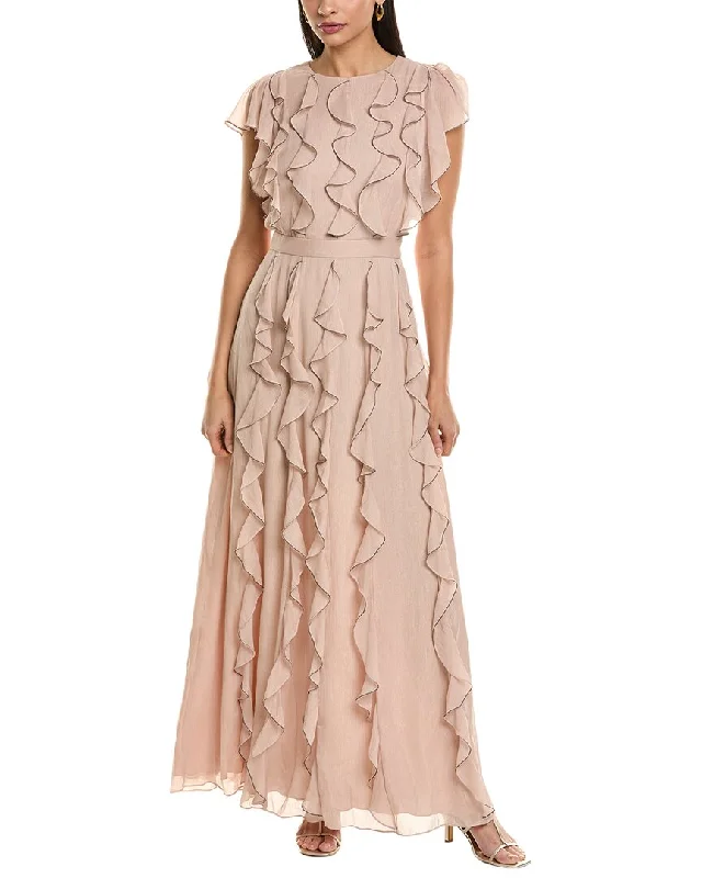 Maxi dress with ruffles -Ted Baker Ruffle Maxi Dress With Metal Ball Trim