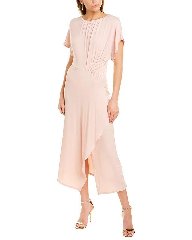 Midi dress for party -Yigal Azrouel Draped Cape Midi Dress