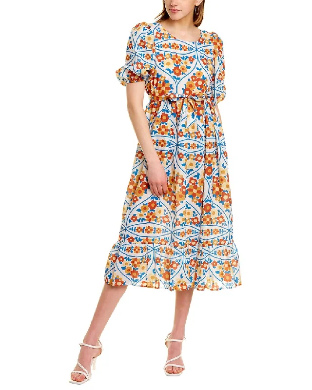 Midi dress for formal dinner -Beulah Floral Midi Dress