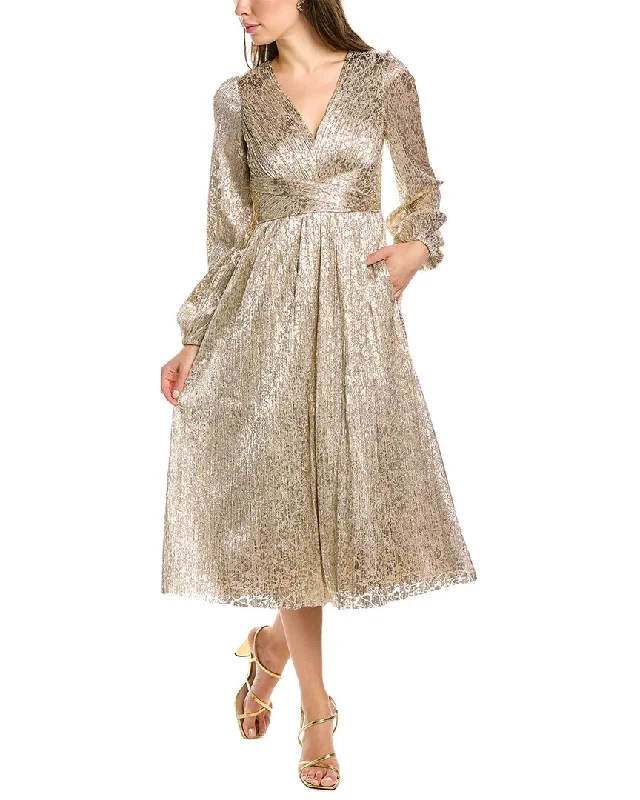 Midi dress for women -Aidan Mattox Metallic Midi Dress