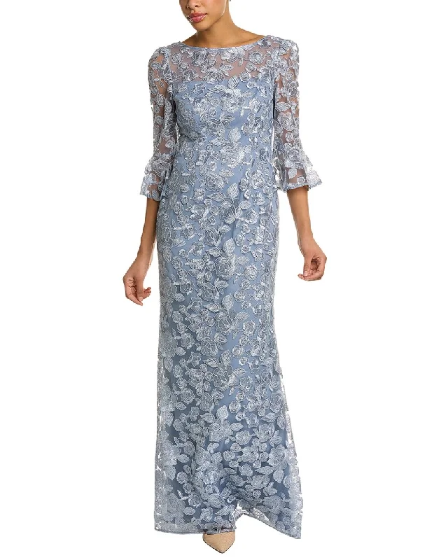 Maxi dress for fancy dinner -Adrianna Papell Embroidered Maxi Dress