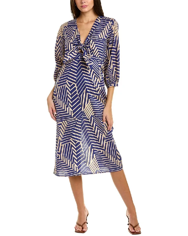 Midi dress with deep neckline -ANNA KAY Orfeo Midi Dress