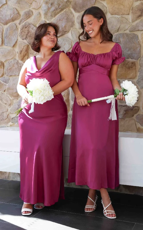 Maxi dress for upscale events -Jolene Maxi Dress - Plum