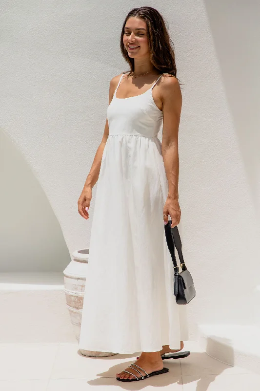 Maxi dress with sheer details -Anja Maxi Dress - White